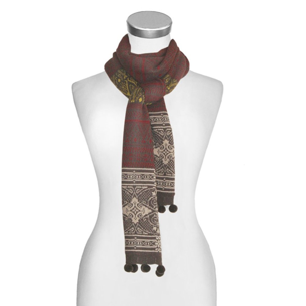 Multi-Pattern Peruvian Alpaca Scarf